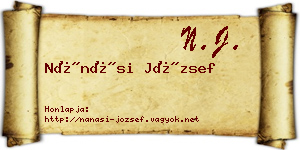 Nánási József névjegykártya