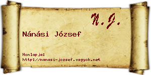 Nánási József névjegykártya